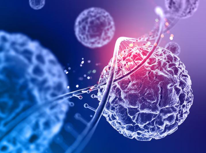 Ilustração de multiplicação acelerada de células cancerígenas