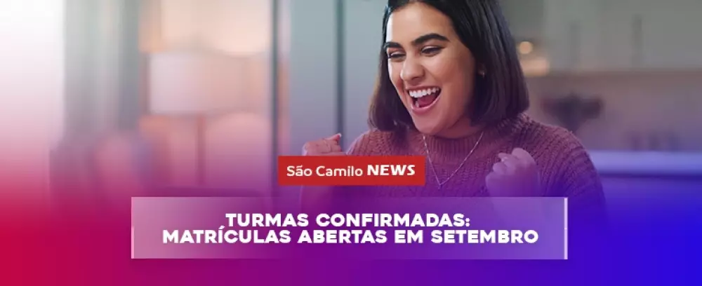 Foto da notícia TURMAS CONFIRMADAS: MATRÍCULAS ABERTAS EM SETEMBRO