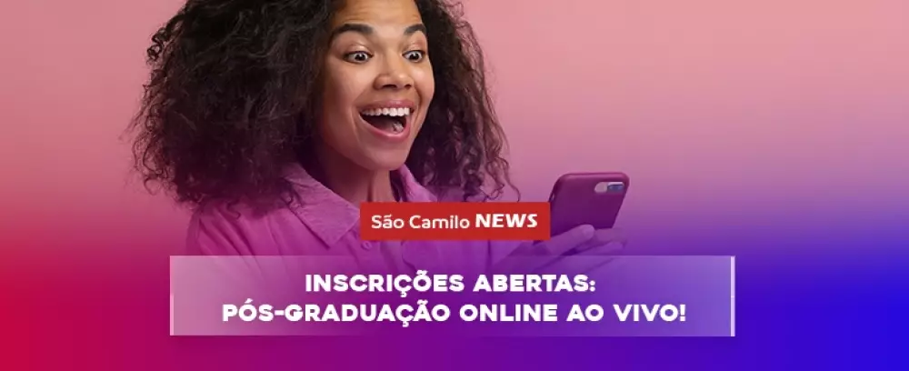 Foto da notícia INSCRIÇÕES ABERTAS: pós-graduação online ao vivo!